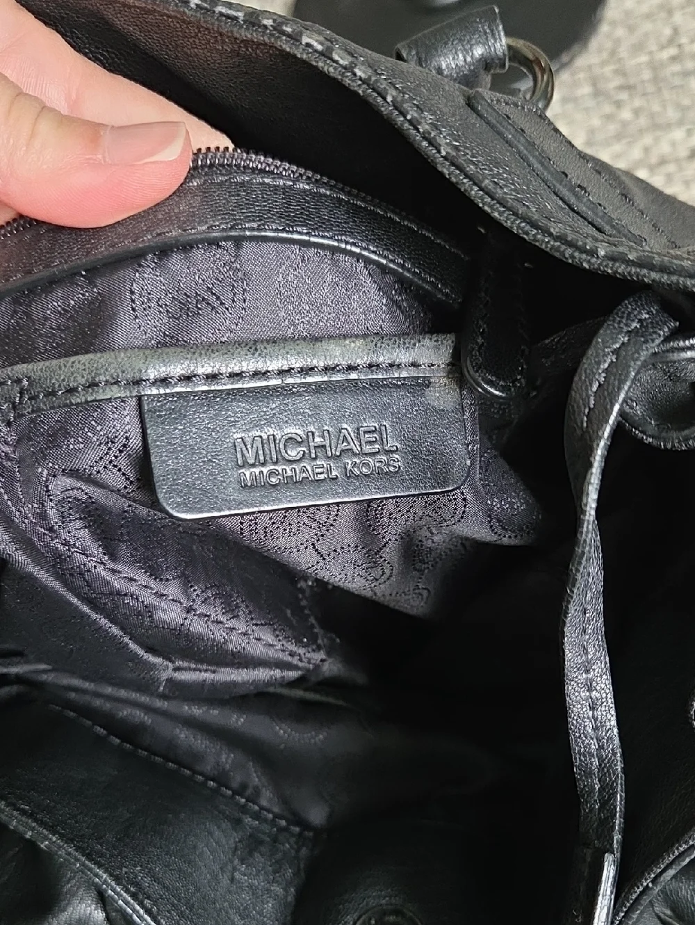 Michael Kors Hamilton Satchel Handbag Black Silver Hardware Indie Sleaze Y2K